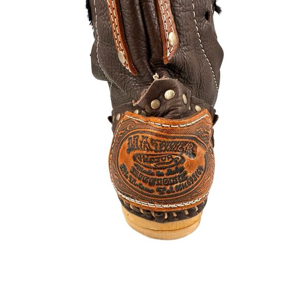 Hector Riccione Italy Indianini Boots Brown Fur Trim Studs Handmade Penny Lane 7 - Picture 14 of 16